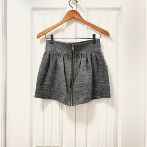 Aritzia Wilfred Wool Zipper Mini Skirt Grey
